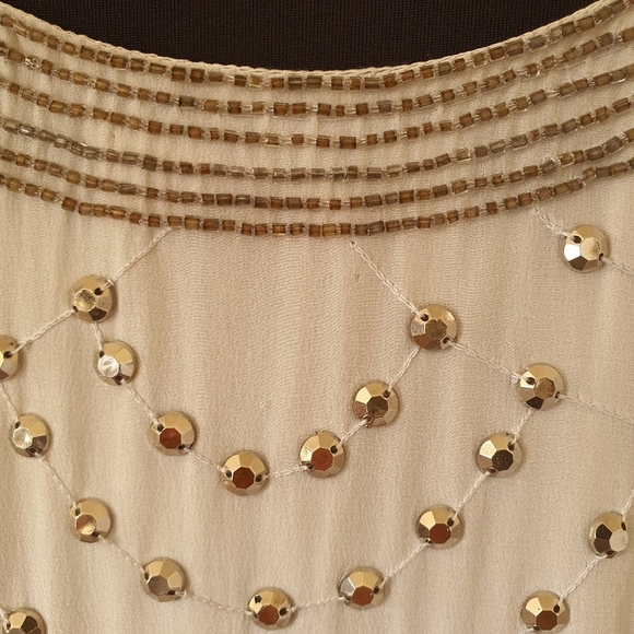 ALANNAH HILL | 100% Silk - Main & Lining | White Beaded Dress Sleeveless | AU 12 - Picture 15 of 15